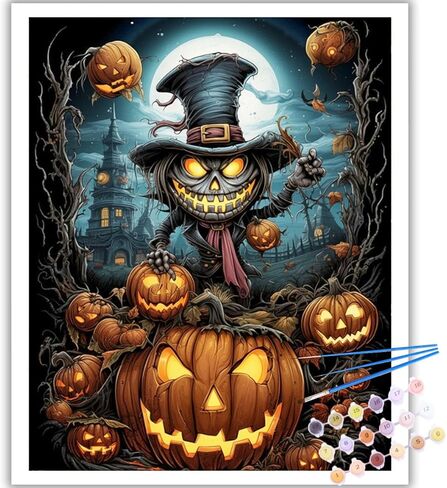 مجموعة طلاء عيد الميلاد بالأرقام من Gemozaic للبالغين، مجموعة طلاء للبالغين على رف الكتب بالأرقام على القماش مع دهانات وفرش أكريليك، طلاء أكريليك DIY، 16 × 20 بوصة in Kuwait