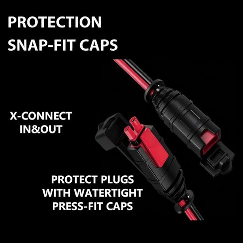 مجموعة GC002 & GC004 X-Connect مناسبة لملحقات شاحن البطارية، طرف ثقب M6 (1/4 بوصة) XL، الطول الإجمالي 10.5 قدم + 1.8 قدم تمديد كابل شحن البطاريات الذكية in Kuwait