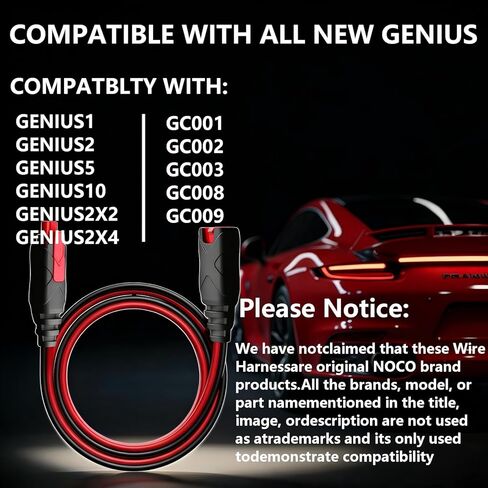 مجموعة GC002 & GC004 X-Connect مناسبة لملحقات شاحن البطارية، طرف ثقب M6 (1/4 بوصة) XL، الطول الإجمالي 10.5 قدم + 1.8 قدم تمديد كابل شحن البطاريات الذكية in Kuwait