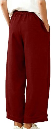 Wide Leg Sweatpants for Women Elastic High Waist Baggy Casual Palazzo Pants Soft Comfy Lounge Pants with Pockets in Saudi Arabia