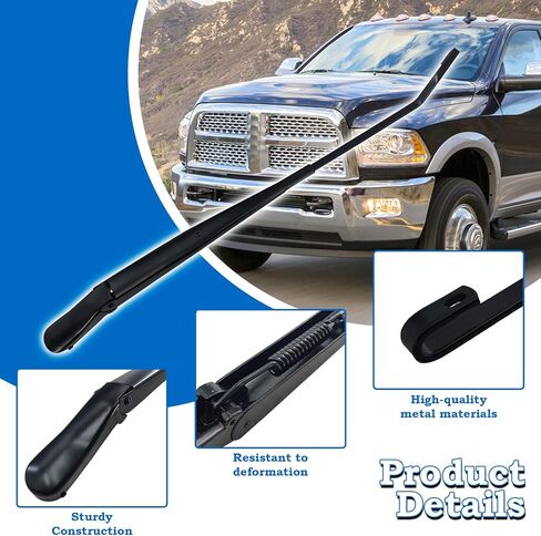 SHOWSEN 1 Pair Front Windshield Wiper Arm Compatible with 2002 2003 2004 Dodge Ram 1500 2500 3500 Replacement 55077133AA, 55077132AA，55077133AB in Saudi Arabia