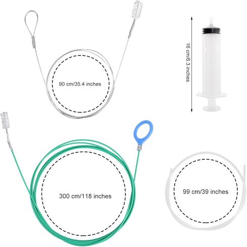5pcs Sunroof Drain Cleaning Tool Kit, Long Pipe Cleaner with 1 Syringe Hose 2 Clean Brush 1 Syringe for Auto Car Sunroof (Style 2) in Saudi Arabia