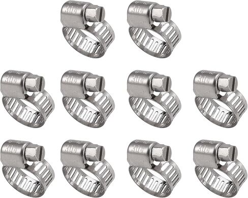 5-Size Adjustable Hose Clamps (1/2" to 3/4") – 304 Stainless Steel Worm-Drive Clamps for Fuel Injection Lines, Automotive Systems, Radiators & Garden Hoses" in Kuwait