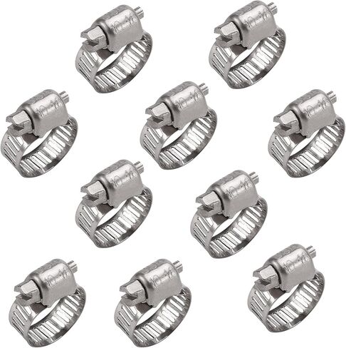 5-Size Adjustable Hose Clamps (1/2" to 3/4") – 304 Stainless Steel Worm-Drive Clamps for Fuel Injection Lines, Automotive Systems, Radiators & Garden Hoses" in Kuwait
