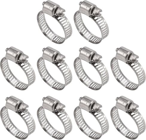 5-Size Adjustable Hose Clamps (1/2" to 3/4") – 304 Stainless Steel Worm-Drive Clamps for Fuel Injection Lines, Automotive Systems, Radiators & Garden Hoses" in Kuwait