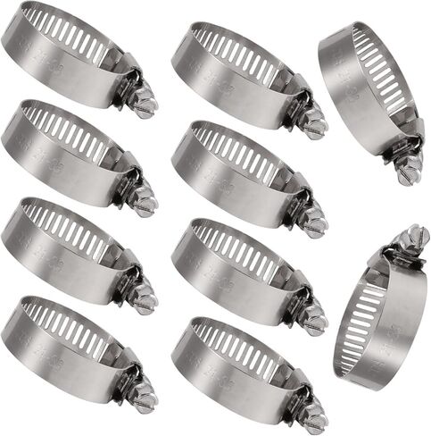 5-Size Adjustable Hose Clamps (1/2" to 3/4") – 304 Stainless Steel Worm-Drive Clamps for Fuel Injection Lines, Automotive Systems, Radiators & Garden Hoses" in Kuwait
