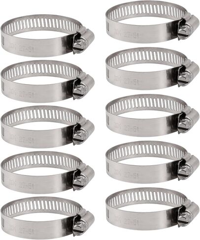 5-Size Adjustable Hose Clamps (1/2" to 3/4") – 304 Stainless Steel Worm-Drive Clamps for Fuel Injection Lines, Automotive Systems, Radiators & Garden Hoses" in Kuwait