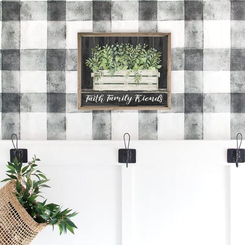 Faith Family Friends Floral Print In Wooden Crate Farmhouse Style Wood Wall Decor Sign With Frame 24x30 in Saudi Arabia
