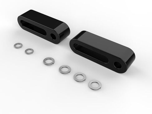 دعامات تمديد لألواح أرضية الركاب باللون الأسود اللامع مقاس 1 بوصة - طقم فاصل من الألومنيوم لموديلات Harley FL لعام 2010+ (Ultra Classic، وRoad King، وStreet Glide، وRoad Glide، وTrikes) in Kuwait