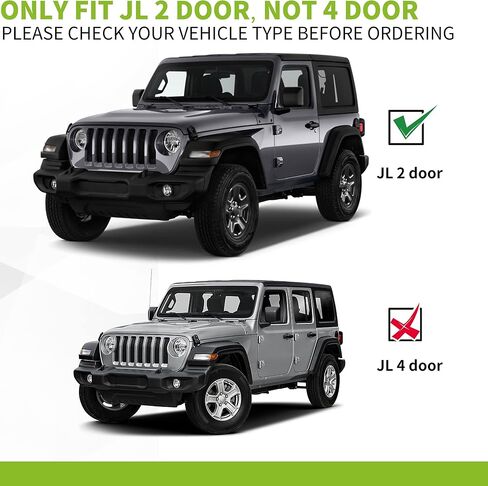 لوحات تشغيل AUTOSAVER88 مقاس 6 بوصة متوافقة مع 2018-2026 Jeep Wrangler JL 2-Door، قضبان جانبية من بلاستيك ABS، أسود غير لامع (باستثناء طراز JK) in Saudi Arabia