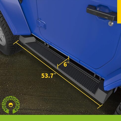 لوحات تشغيل AUTOSAVER88 مقاس 6 بوصة متوافقة مع 2018-2026 Jeep Wrangler JL 2-Door، قضبان جانبية من بلاستيك ABS، أسود غير لامع (باستثناء طراز JK) in Saudi Arabia