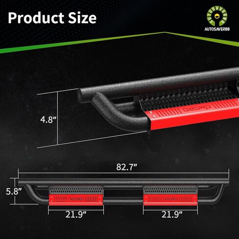 AUTOSAVER88 6 inch Running Boards Compatible with 2015-2026 Ford F-150 SuperCrew Cab, 2017-2024 Ford F-250 F-350, Paintable Side Steps Rail, Drop Nerf Bars Carbon Steel in Saudi Arabia