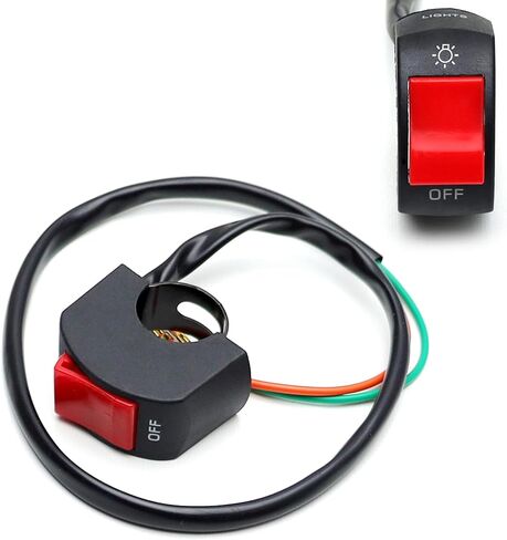 iJDMTOY Universal Fit 7/8 بوصة مفتاح تشغيل/إيقاف مزدوج قابل للطي، متوافق مع مصابيح الدراجات النارية والدراجات الترابية ATV UTV (المصباح الأمامي، ضوء الضباب/القيادة، شريط الضوء) أو القرن، إلخ in Saudi Arabia