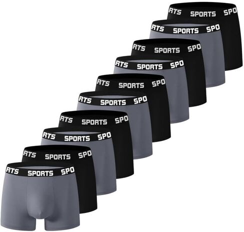 10 pcs Men's Boxer Underwear, Soft Breathable Boxers Briefs, Moisture-Wicking Underwear for Men（Black+Grey） in Saudi Arabia