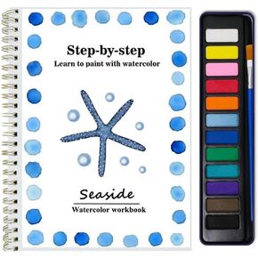 مجموعة الرسم بالألوان المائية للمبتدئين - مجموعة طلاء مكونة من 12 لونًا مع فرشاة، ومستلزمات فنية تحت عنوان الزهور للبالغين والمراهقين (الزهور) in Kuwait