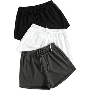 SweatyRocks Women's 3 Pack Lounge Shorts Tie Knot Elastic Waist Sleepwear Pajama Short in Saudi Arabia