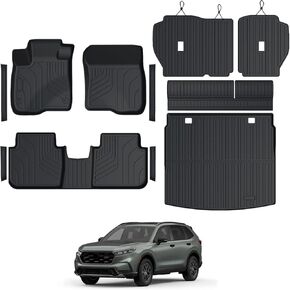 Floor Mats for Honda CR-V 2023-2026, All Weather Floor Mats Trunk Cargo Liner with Backrest Protectors and Door Sill Guards Accessories, Full Coverage Set in Kuwait
