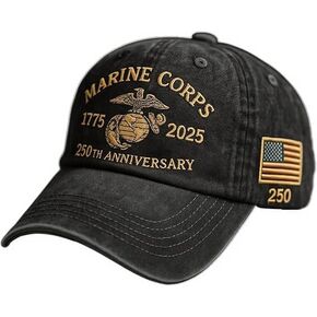 250 Anniversary Marine Corps Hat Embroidered Baseball Hats USA 250th Patriotic Cap for Men Women Veteran Gifts in Saudi Arabia