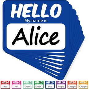 256 قطعة من ملصقات علامات الأسماء مقاس 3 × 2.5 سم Hello My Name is ملصقات، ملصقات أسماء زرقاء لاصقة لتعريف الأسماء للمدرسة، والمكتب، والاجتماعات، والحفلات العائلية، والبريد in Kuwait