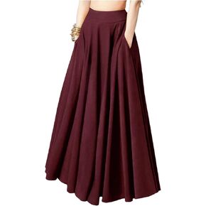 SHENHE Women's Flowy Maxi Skirt High Waisted A Line Casual Long Skirt with Pockets in Saudi Arabia
