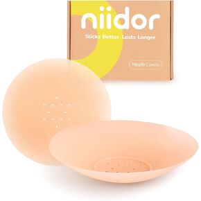 أغطية حلمات Niidor النسائية القابلة للتنفس - فطائر اللحم غير المرئية الرفيعة للغاية - أغطية حلمات لزجة قابلة لإعادة الاستخدام للحفلات اليومية in Kuwait
