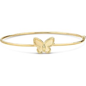DEVATA 14K Solid Gold – Bangle Bracelet for Women – Heart, Knot, Clover, Infinity, Mariner, Dome, Butterfly in Kuwait