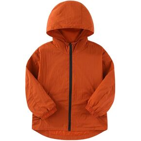 سترة Feidoog للأطفال الصغار للأولاد خفيفة الوزن سترة واقية من الرياح مع غطاء للرأس وسحاب وفضفاضة ملابس خارجية للمشي لمسافات طويلة in Kuwait