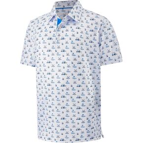 Golf Shirts for Boys Short Sleeve Moisture Wicking Dry Fit Performance Kids Youth Sport Funny Print Boy Polo Shirts in Kuwait