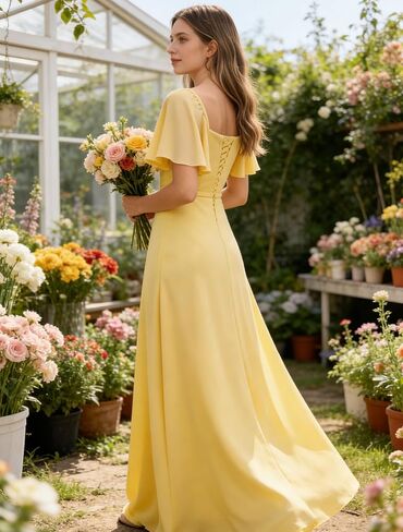 Chiffon Pleated Flower Girl Dress Short Puff Sleeve Junior Bridesmaid Dresses High-Low Maxi Formal Dresses for Girls in Saudi Arabia