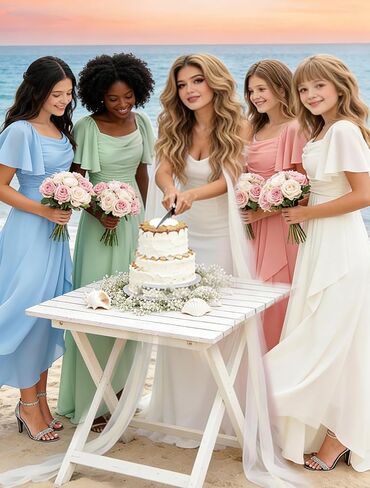Chiffon Pleated Flower Girl Dress Short Puff Sleeve Junior Bridesmaid Dresses High-Low Maxi Formal Dresses for Girls in Saudi Arabia