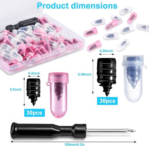 60 PCS Premium Tire Repair Rubber Nails Kit, Portable Screw in Tire Plugs with Screwdriver, Tire Plug Screw for Repairing Punctures in Vacuum Tires, Quick Self-Service Emergency Tire Repair Solution in Saudi Arabia