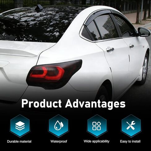 Car Lights Tint Film, 59" x 11.8" Self-adhesive Car light Sticker Sheet Roll, Extra-wide Waterproof Taillight Tint Wrap Roll, Universal for Most Vehicles (Black) in Saudi Arabia