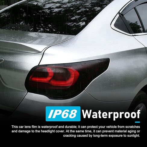 Car Lights Tint Film, 59" x 11.8" Self-adhesive Car light Sticker Sheet Roll, Extra-wide Waterproof Taillight Tint Wrap Roll, Universal for Most Vehicles (Black) in Saudi Arabia