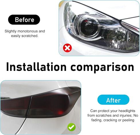 Car Lights Tint Film, 59" x 11.8" Self-adhesive Car light Sticker Sheet Roll, Extra-wide Waterproof Taillight Tint Wrap Roll, Universal for Most Vehicles (Black) in Saudi Arabia