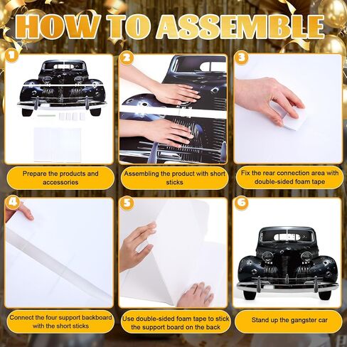 20 ثانية 2.7 × 2 قدم قطع من الورق المقوى لسيارة العصابات، ديكور حفلات طافوا 20 ثانية، دعامة صور سيارة العصابات الكلاسيكية، خلفية خلفية بالحجم الطبيعي للمركبة السوداء الرجعية لعيد ميلاد موسيقى الجاز غاتسبي سبيك إيزي in Kuwait