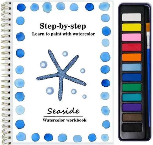 مجموعة الرسم بالألوان المائية للمبتدئين - مجموعة طلاء مكونة من 12 لونًا مع فرشاة، ومستلزمات فنية تحت عنوان الزهور للبالغين والمراهقين (الزهور) in Kuwait