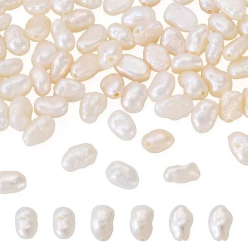 Beadthoven 100 قطعة من حبات لؤلؤ المياه العذبة الطبيعية 4-6 مم مزيج شذرات غير منتظمة حبات اللؤلؤ الأرز البيضاوي لآلئ فضفاضة لقلادة سوار ذاتي الصنع صناعة المجوهرات لوازم الحرف اليدوية ثقب 0.5-0.7 مم in Saudi Arabia
