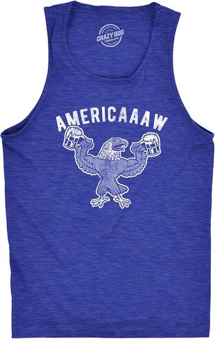 Americaaaw Mens Fitness Tank Funny 4th of July Merica Bald Eagle Beer Drinking Graphic Party Shirt in Saudi Arabia