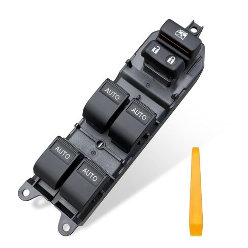 مفتاح رئيسي لنافذة الطاقة المحسّنة لسيارة Toyota Tundra & Sequoia 2007-2021 - إضاءة خلفية LED بيضاء، أعلى/أسفل تلقائي لجميع النوافذ، التوصيل والتشغيل (باستثناء 1794/محدود/بلاتيني) [84820-0R040] in Saudi Arabia
