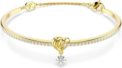 Swarovski Lifelong bangle, Round cut, Heart, White, Gold-tSwarovski One plated in Saudi Arabia