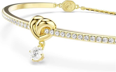 Swarovski Lifelong bangle, Round cut, Heart, White, Gold-tSwarovski One plated in Saudi Arabia