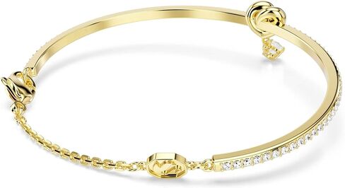 Swarovski Lifelong bangle, Round cut, Heart, White, Gold-tSwarovski One plated in Saudi Arabia