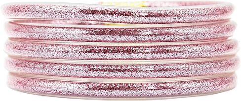 Mix Color 5pcs/set Glitter Filled Silicone Jelly Bracelet Light weight l Bracelets Bangle for Women Girls in Saudi Arabia
