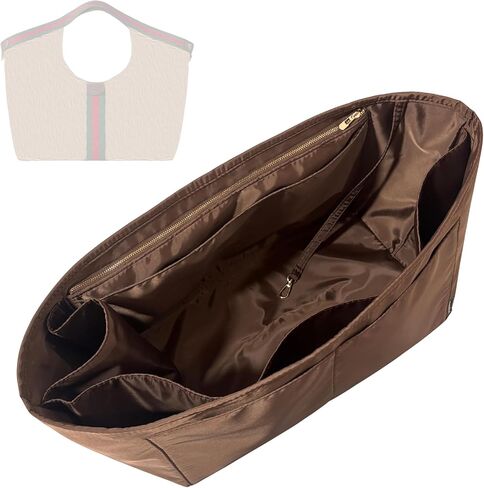 Divitize Luxe Waterproof Nylon Organizer compatible with Gucci Giglio Small/Large Tote Insert — Perfect Fit, 24+ Colors, Premium Quality, Extra Storage (Emerald, for Giglio Tote Large) in Kuwait