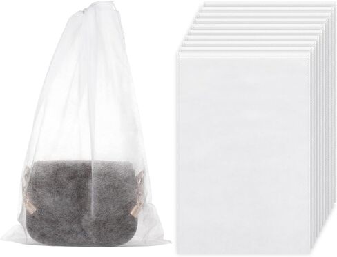 TIESOME 10 Pcs Dust Bags for Handbags 19x12.5 Inch, Purse Storage Bag with Drawstring, Non-Woven Breathable Protector for Boots, Shoes & Travel Organizer, White in Saudi Arabia