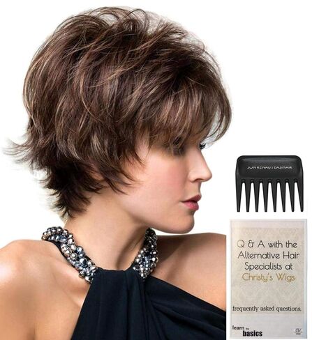 Bundle - 3 items: Coco Wig by Rene Paris, Christy's Wigs Q & A Booklet & Wide Tooth Comb - Color: AUBURN SUGAR in Saudi Arabia