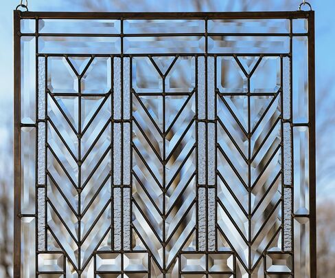 لوحة نافذة معلقة من الزجاج الملون المشطوف الشفاف مقاس 20 × 34.25 بوصة in Kuwait