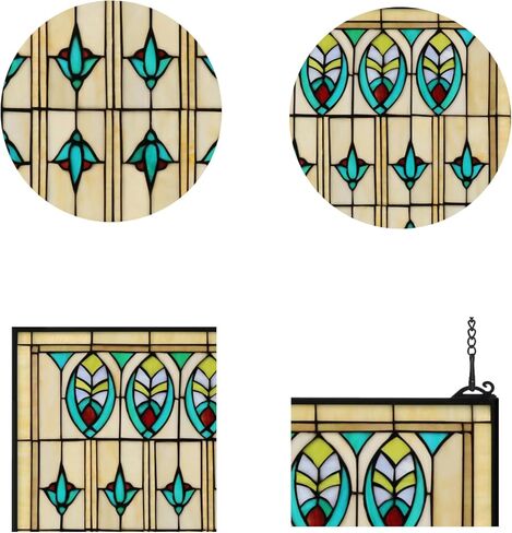 Large Stained Glass Window Hanging 20"×25", 100% Real Blue Stained Glass Panel for Home Decor(YLK003) in Saudi Arabia