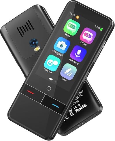 Language Translator Device No WiFi Needed，139 Languages Offline Online Voice Photo Translation，Portable Two-Way Instant Translator, High Accuracy Real-Time(0.5s) for Travel, Business,Learning (Black) in Saudi Arabia
