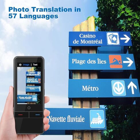 Language Translator Device No WiFi Needed，139 Languages Offline Online Voice Photo Translation，Portable Two-Way Instant Translator, High Accuracy Real-Time(0.5s) for Travel, Business,Learning (Black) in Saudi Arabia